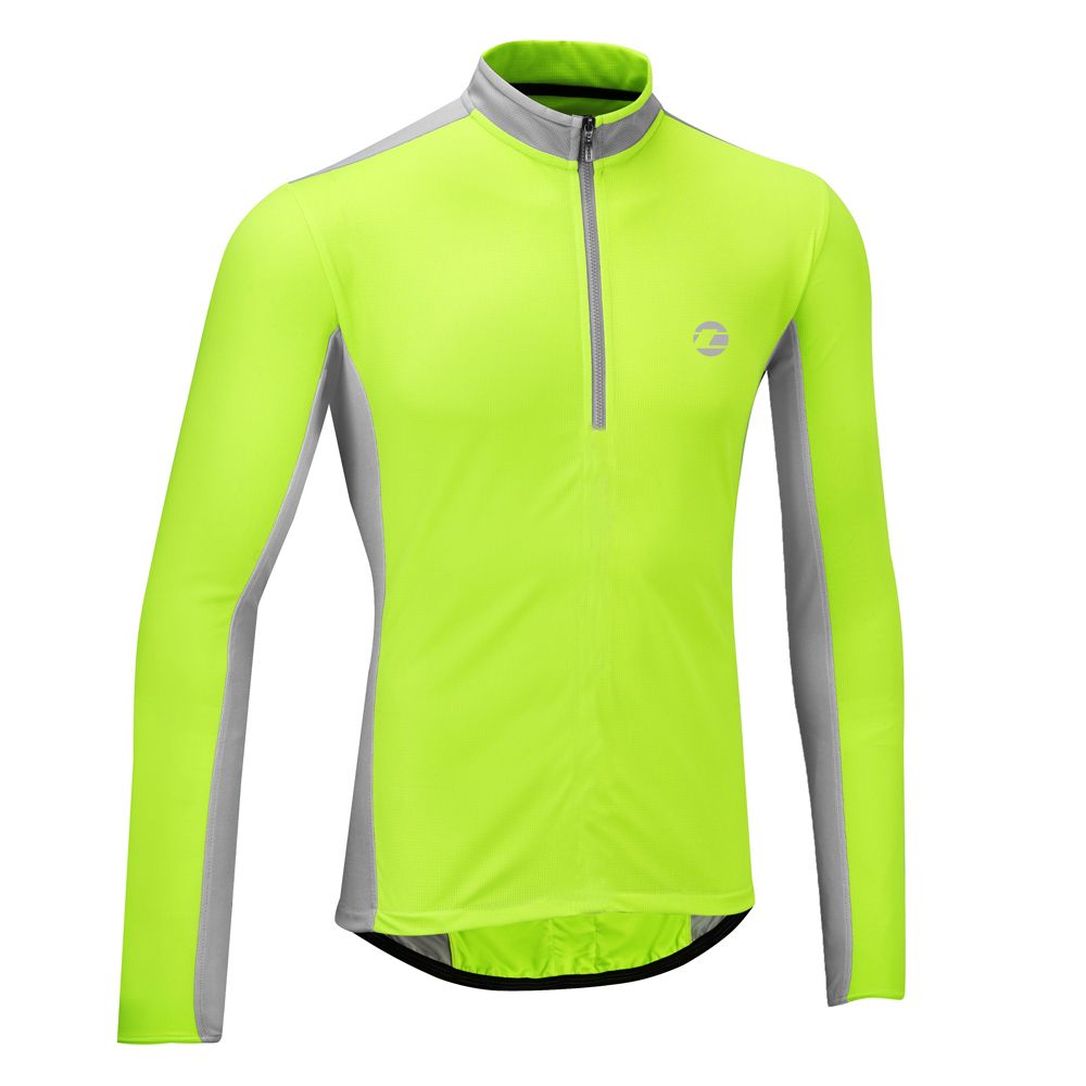 Cool Flo Long Sleeve Cycling Jersey Hi Viz Yellow