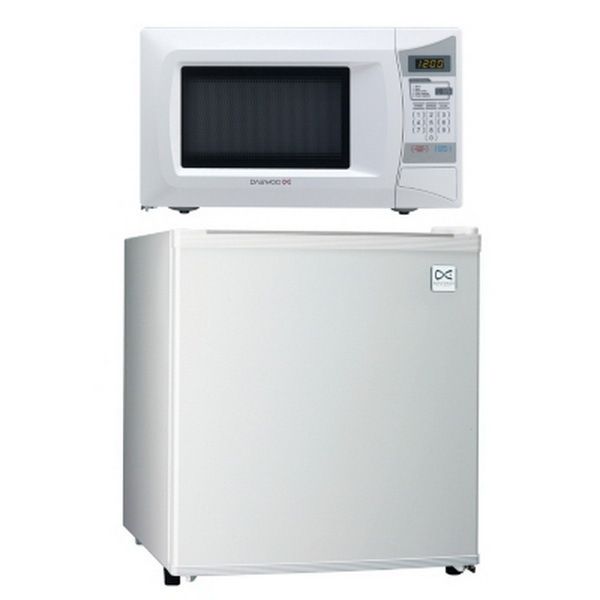 New Compact Refrigerator & Counter Top Microwave Combo White Dorm Mini