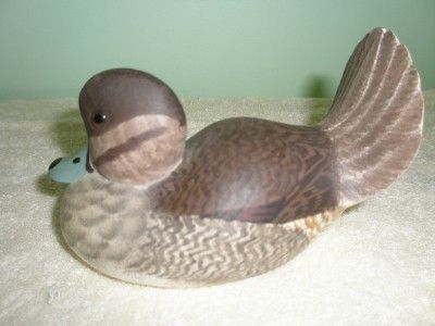 VINTAGE 1974 BILL CRANMER MINIATURE RUDDY DUCK Pr. NEW JERSEY DECOY