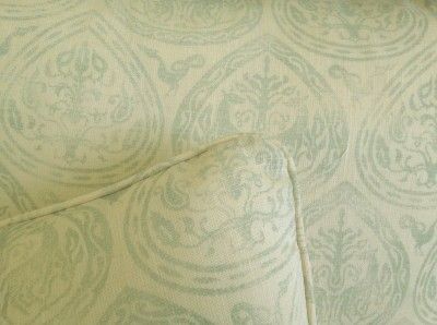 Rose Tarlow Hemp Fabric Custom Designer Throw Pillows Aqua Ivory New
