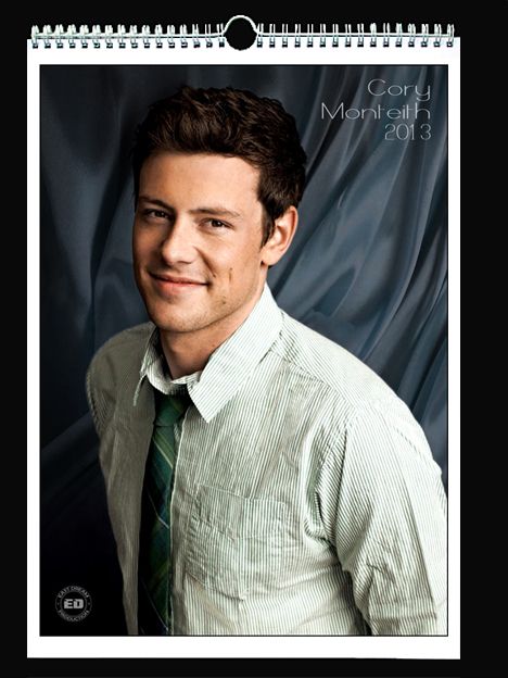 Cory Monteith 2013 Wall Holiday Calendar Glee Finn Hudson