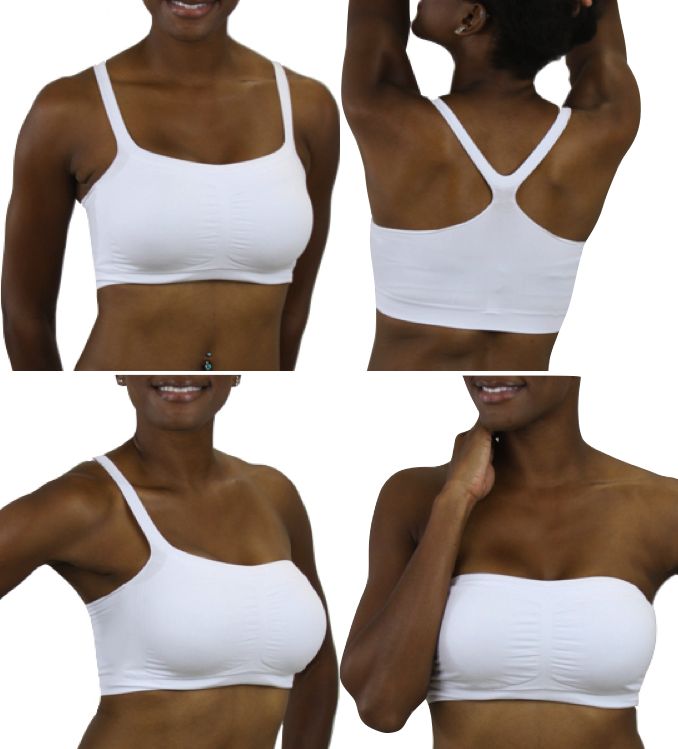  Bandeau Sports Bras Convertible Strap Multiway Strap Tube Bra lws