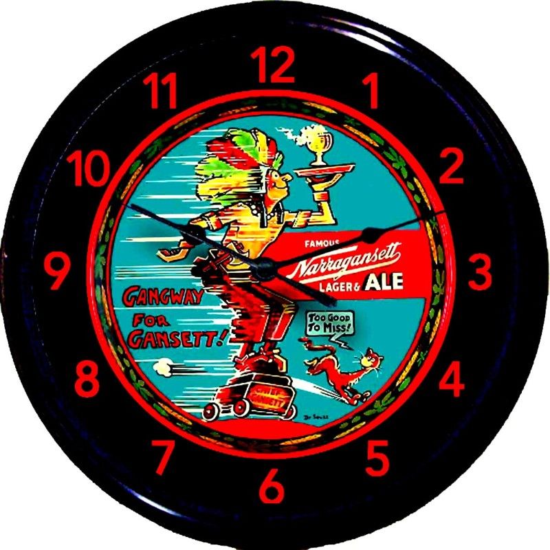   DR SEUSS BEER TRAY CLOCK CRANSTON RI CHIEF GANSETT ALE MAN CAVE NEW