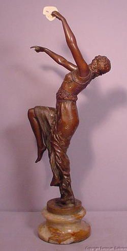 Original Bronze Ivory Mask Dancer SGD Joe Descomps