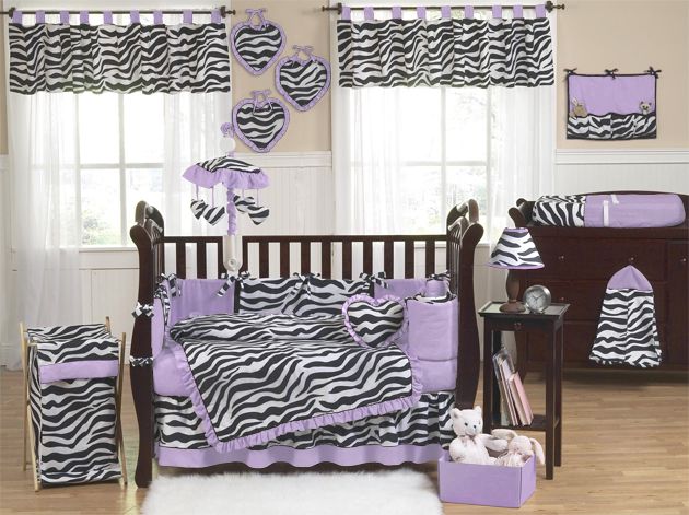 funky zebra collection 9pc crib bedding set zebra pu 9