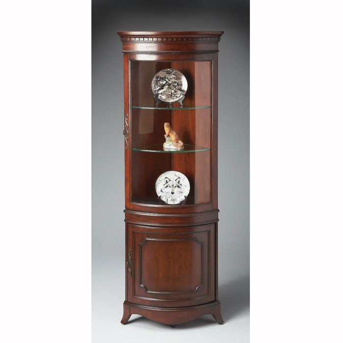 cherry corner curio cabinet from brookstone plantation cherry