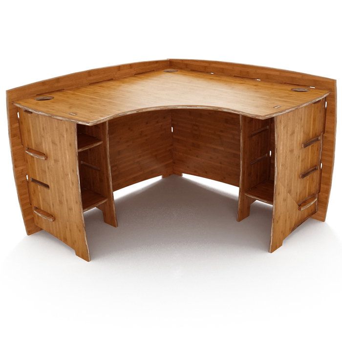 Sustainable Bamboo Corner Desk 47 from Brookstone