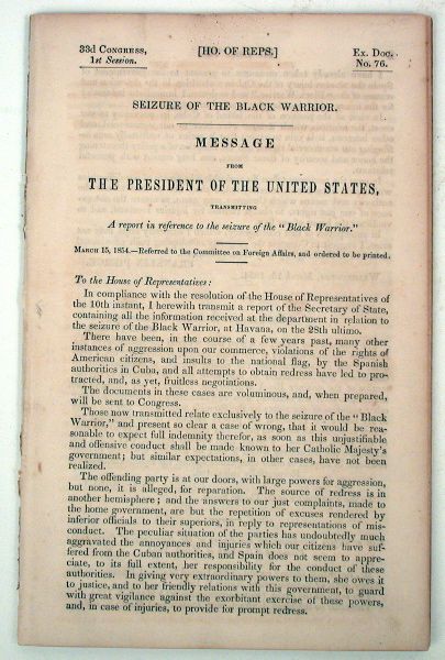 1854 Seizure of The Black Warrior at Havana Cuba Pierce