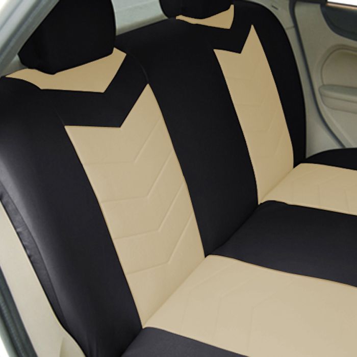 Synthetic Leather Semi Custom Car Seat Covers Solid Bench Sahara