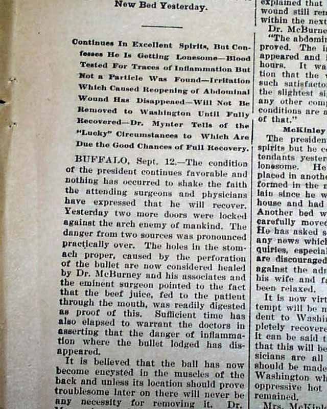  McKinley Assassination Leon Frank Czolgosz 1901 Newspaper