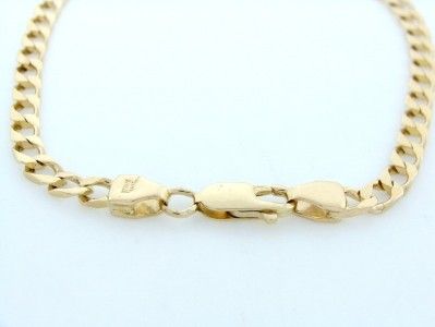 14k Yellow Gold Square Cuban Link Bracelet 4mm 7 1g 7 3 4