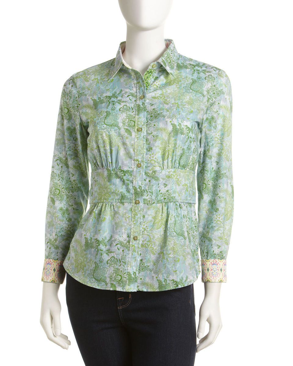 Robert Graham Freshly Laundered Coy Button Down Blouse