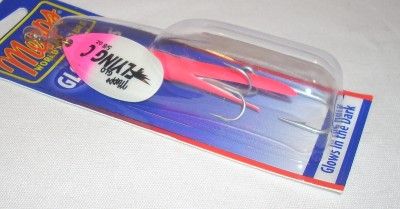  Hot Pink Glow in The Dark Fishing Spinning Lure w 2 Hooks