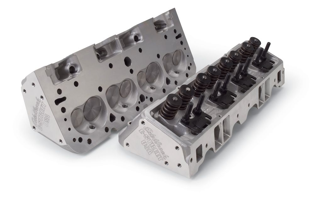 Edelbrock E Street Cylinder Heads 5089 Chevy SBC CNC Pair Aluminum