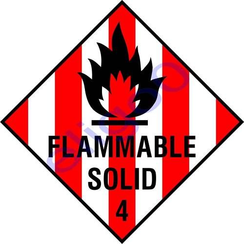 Flammable Solid Warning Danger Vinyl Sticker Decal