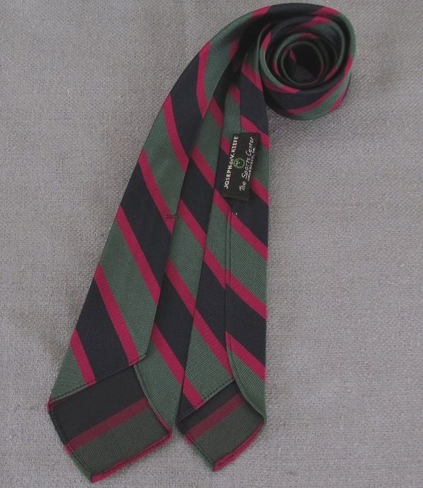 Joseph de V Keefe Haverford PA 1960s Vintage Striped Silk Repp Tie