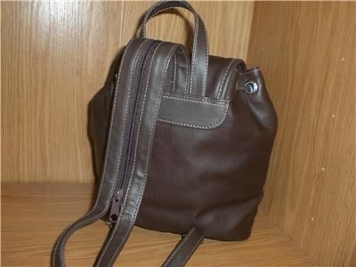 Sasson Outdoor Adventure Brown Leather Look Backpack Sling 9x9X4