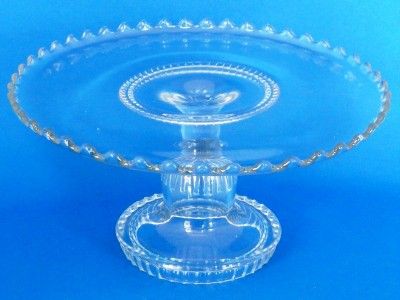 Antique EAPG Dalzell Glass Cake Stand / Plate in Delos Pattern