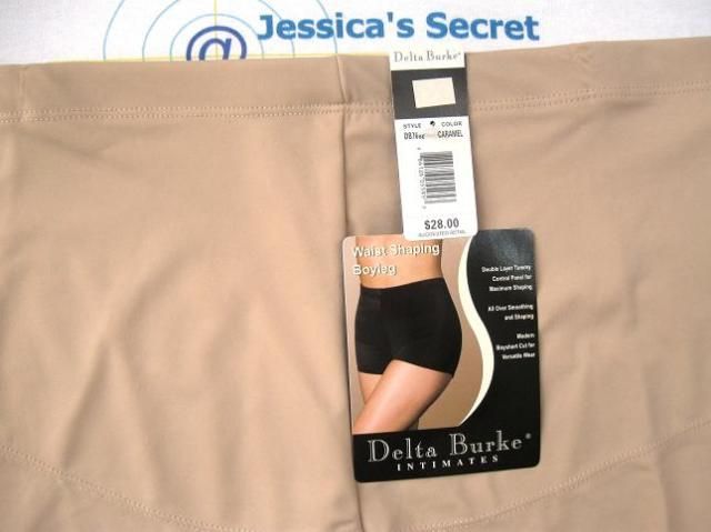 Delta Burke Waist Shaping Boyleg w Double Tummy Control Caramel 1x 2X