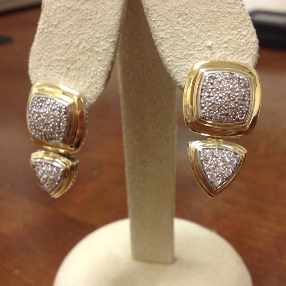 David Yurman18K Yellow Gold Diamond Earrings