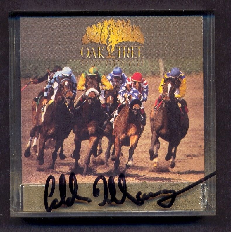 Eddie Delahoussaye HOF Jockey Signed Santa Anita Used Race Track Dirt