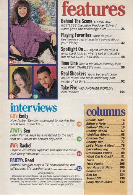 Soap Opera Digest January January 20 1998 Victoria Wyndham Amber