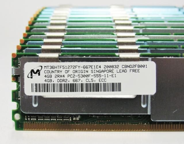  4GB DDR2 PC2 5300F 2Rx4 ECC 240p 36C FBDIMM MT36HTF51272FY RAM