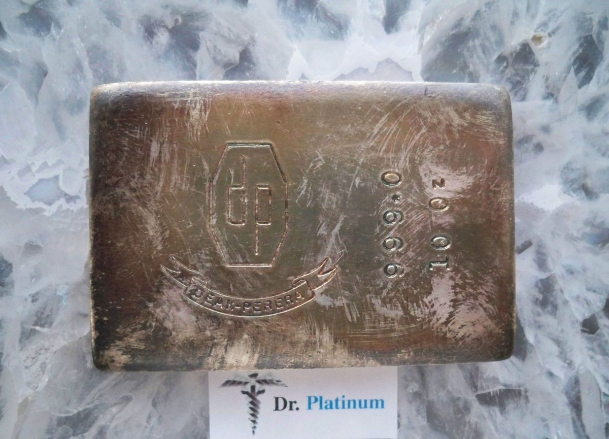 Deak Perera Old Pour 10 Ounce 999 Silver Bar Extemely RARE