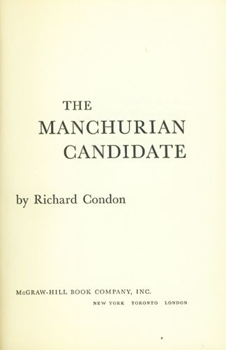 Scarce The Manchurian Candidate by Richard Condon HC 1959