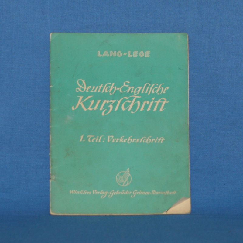 Deutsch   Englisch Kurzschrift   Karl Lang (1955)