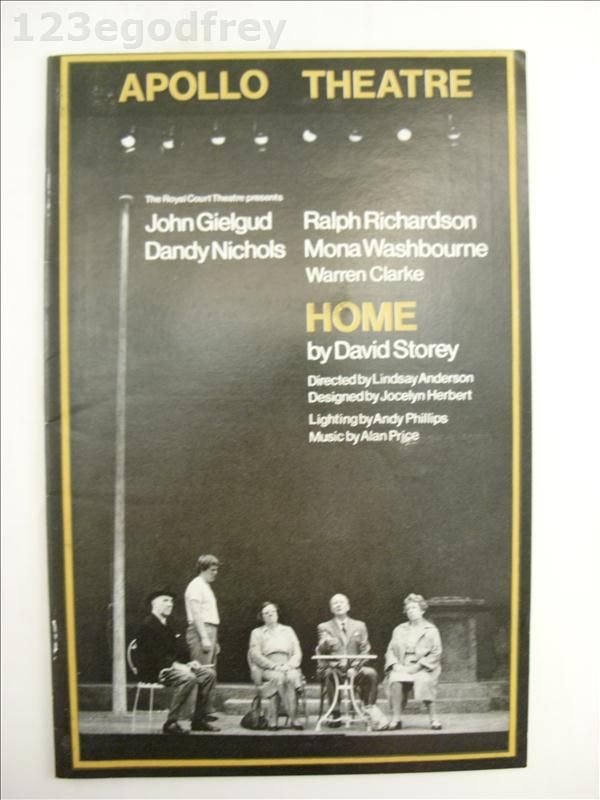 Apollo Theatre Home David Storey 1970 Vintage Programme