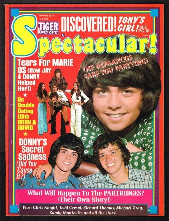   SPECTACULAR TEEN MAGAZINE THE OSMONDS PARTRIDGE DEFRANCO FAMILY 1974