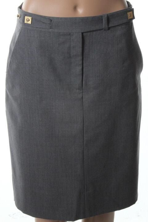 Diane Von Furstenberg New Dinne Gray Snap Knee Length Lined Straight