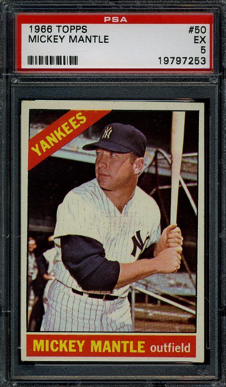 1966 Topps 50 Mickey Mantle PSA 5 HOF Yankees 3758