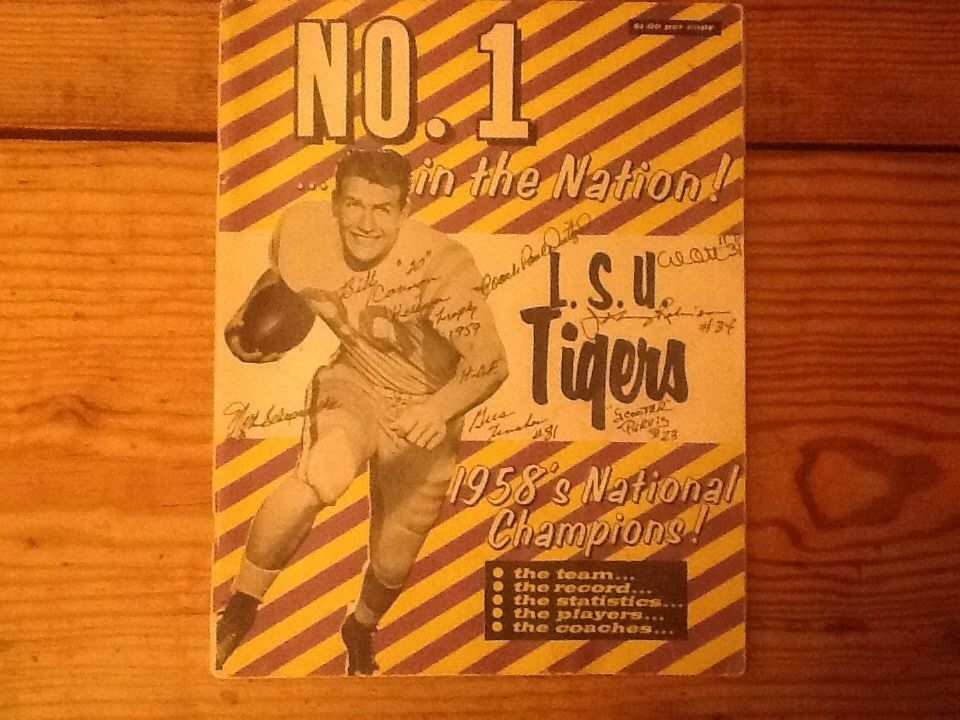  LSU Football Program Signed Billy Cannon Gus Kinchen Paul Dietzel More