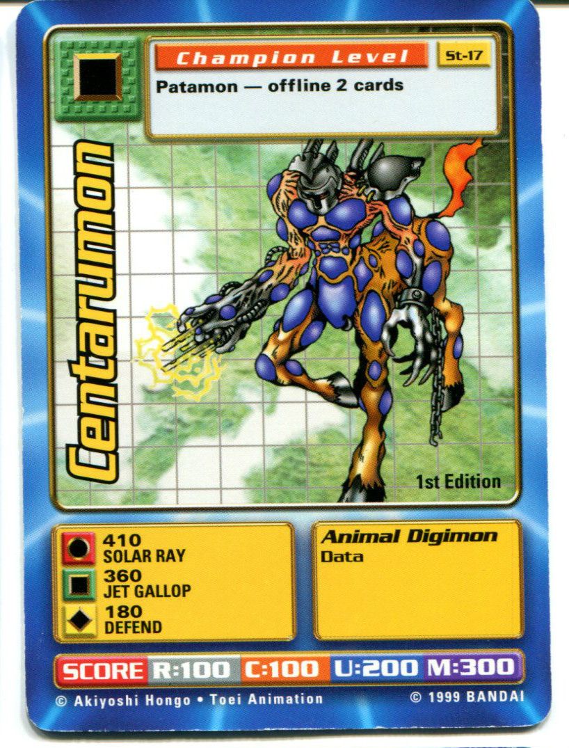 BANDAI DIGIMON CARD Centarumon Champion St 17  TCG