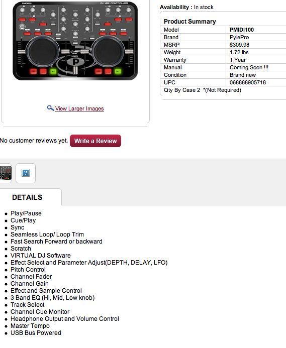 Pro Digital MIDI Controller w Virtual DJ Software