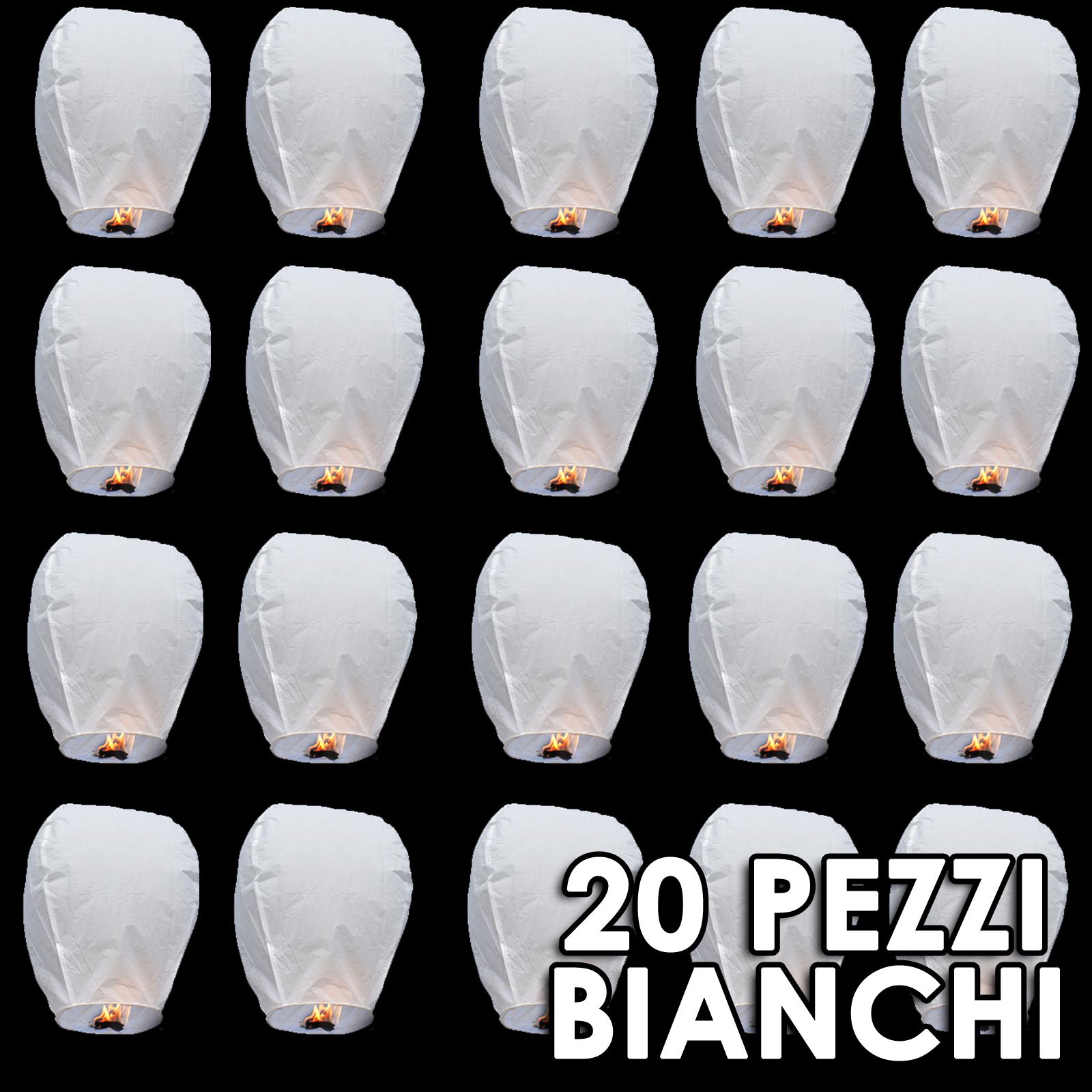 20 Pz Lanterne Volanti Sky Lantern Lanterna Volante Cinese Mongolfiera