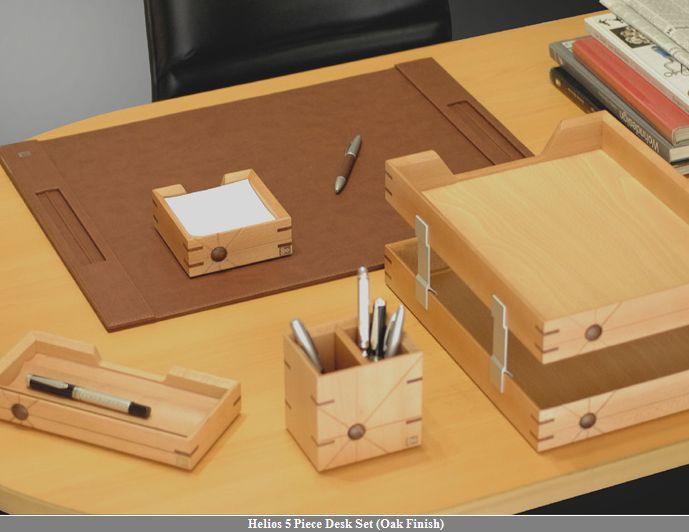 Woodessen Desk Blotter Desk Set Oak Inlays 5248H