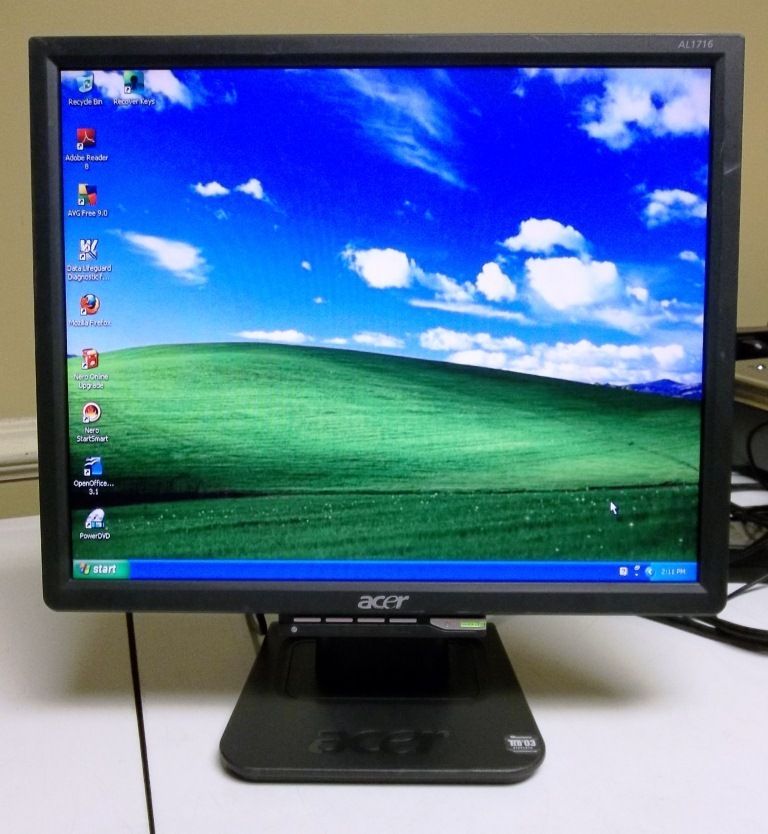 Acer AL1716B 17 Flat Screen LCD Desktop Computer Monitor VGA   Black