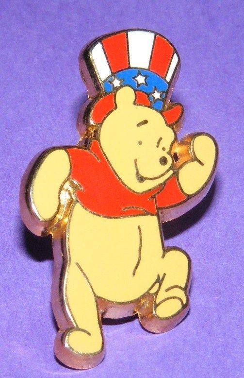 Disney Pin Patriotic Winnie The Pooh as Uncle Sam Dancing Pinpics