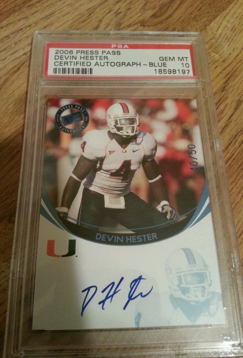 Devin Hester PSA Certified Autograph Gem Mint 10 #D 40 of 50