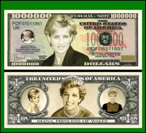 100 Factory Fresh Princess Diana Million Dollar Bills