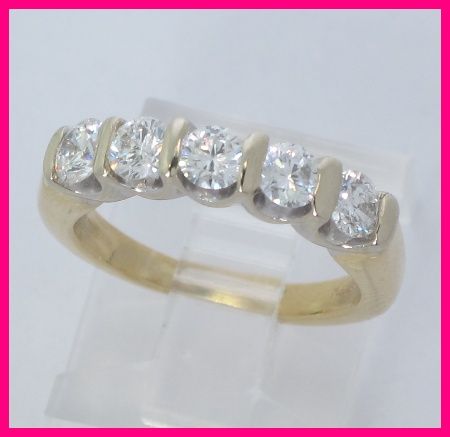 14ky wg 2 tone round diamond anniversary ring 1 00ct