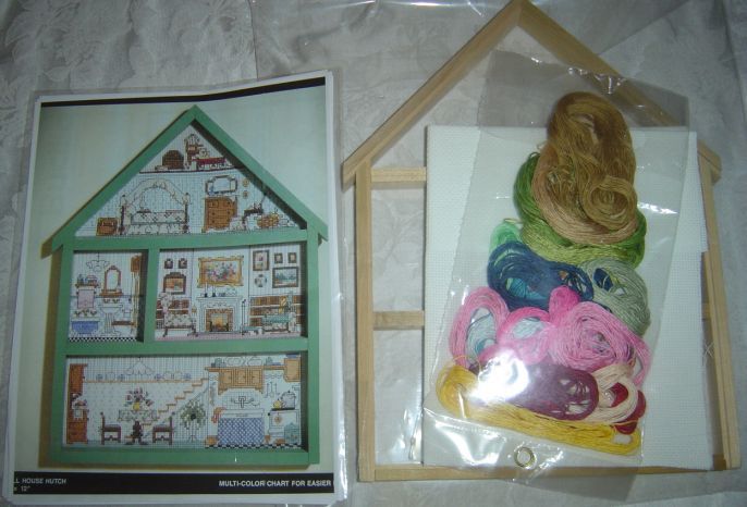 Bucilla Dollhouse Hutch Counted Cross Stitch # 40771 Loose Lot