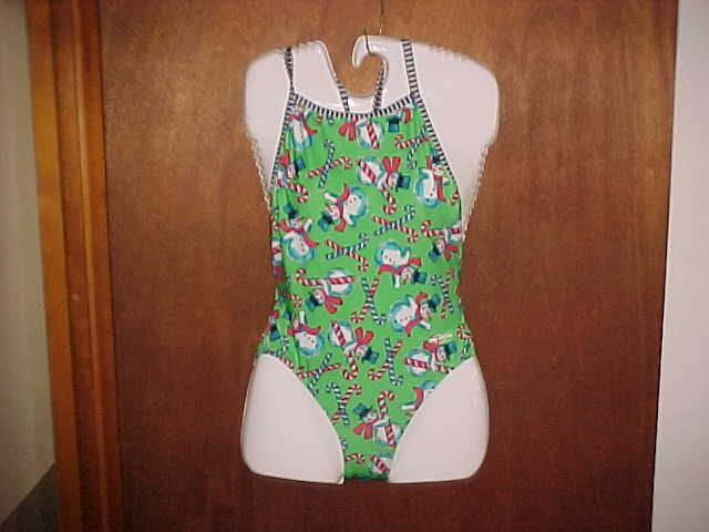 Dolfin Uglies size36 Competition 1pc. Ladies Swimsuit Xmas SnowMen