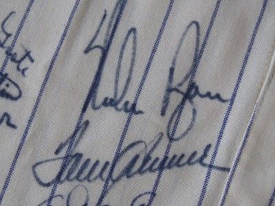 Superb 1969 Nolan Ryan NY AMAZIN METS Signed M&N Flannel (31) w/RYAN