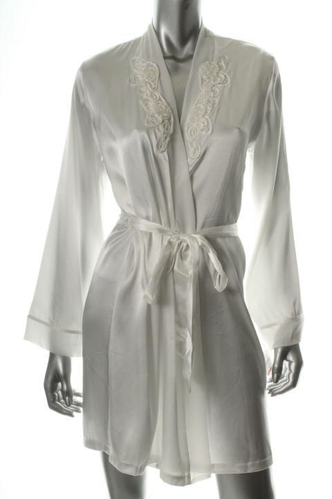 Linea Donatella New Ivory Satin Embellished Long Sleeve Belted Short