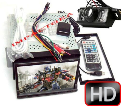 Double DIN HD GPS DVD Bluetooth Back Up Camera New