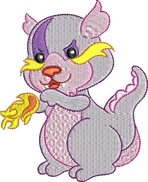 Cuddles The Dragon 10 Machine Embroidery Designs 2 Sizes